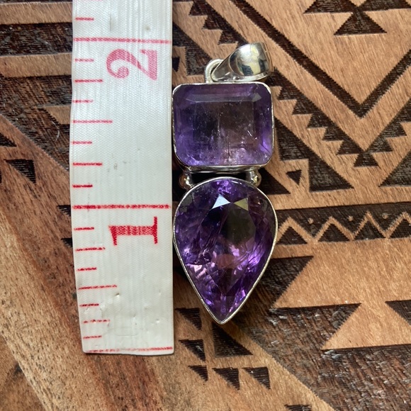 Ametrine & Amethyst 925 sterling silver pendant - Picture 11 of 11